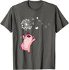 Pig Gifts For Men & Women Happy Pig Lover Kids Dandelion Nature Dancing Pig T-Shirt - Asphalt Grey