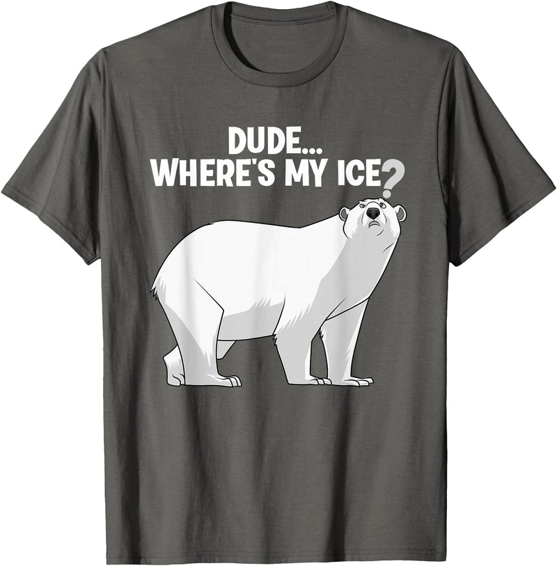 Polar Bear Gift Polar Bear Accessories & Stuff Best Polar Bear Design For Men Boys Kids Polar Bear Lover T-Shirt - Asphalt Grey