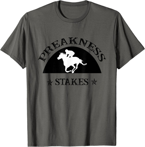 Horse Racing Derby Lover Shirts Preakness Horse Racing Shirts for Men Women Stakes Apparel T-Shirt - Asphalt Grey