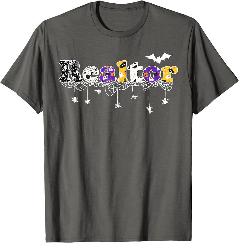 Realtor Halloween Costume Realtor Halloween Real Estate Agency T-Shirt - Asphalt Grey