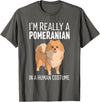 Kawaii Halloween Co. My Human Costume I'm A Pomeranian Dog Halloween Pom Puppy T-Shirt - Asphalt Grey