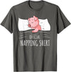 Funny Pig Lover & Owner Gift Ideas Sleeping Pig Lover Swine Official Napping T-Shirt - Asphalt Grey