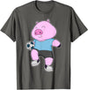 Snabdesign84 Pig Soccer player Soccer Sports T-Shirt - Asphalt Grey