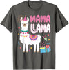 Family Matching Llama Birthday Party Supplies Mama Llama Mom Of The Birthday Llama Birthday Theme T-Shirt - Asphalt Grey