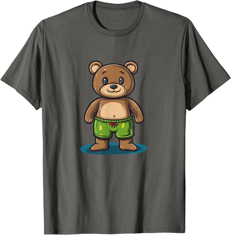 Teddy Bear swim trunks Cool Swim Trunks Teddy Bear Costume for Boys and Girls T-Shirt - Asphalt Grey