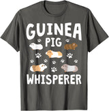 Guinea Pig Lover Apparel For Mom Women Girls Guinea Pig Whisperer Mom Girl Women Funny Guinea Pig Lover T-Shirt - Asphalt Grey