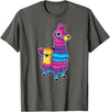 Llama Pinata Party Shop Funny Loot Llama Pinata with Yellow Saddlebag T-Shirt - Asphalt Grey