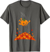 Pumpkin Dive Autumn Fall Season Gifts Pumpkin Dive Funny Fall Season Halloween Jumping Into Leaves T-Shirt - Asphalt Grey