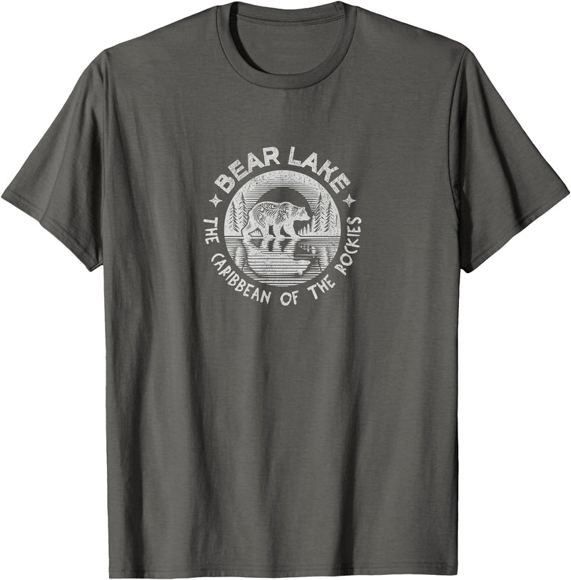 Bear Lake The Caribbean Of The Rockies Utah Idaho Bear Lake Vintage The Caribbean Of The Rockies Utah Idaho T-Shirt - Asphalt Grey