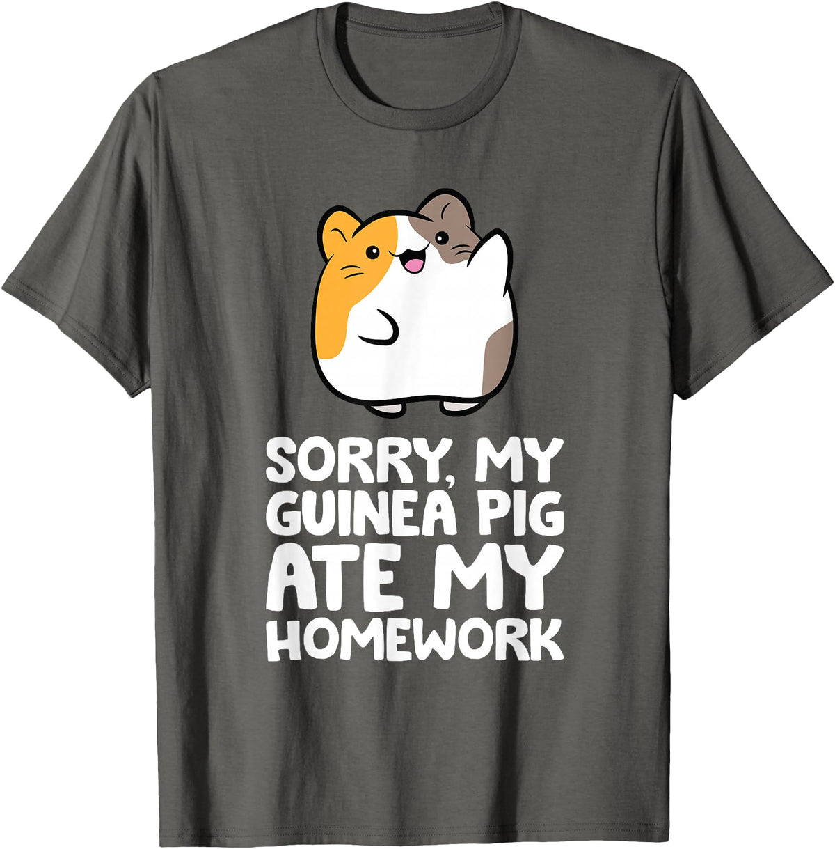 Guinea Pig Owner Guinea Pig Homework Sorry My Guinea Pig Ate My Homework T-Shirt - Asphalt Grey