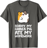 Guinea Pig Owner Guinea Pig Homework Sorry My Guinea Pig Ate My Homework T-Shirt - Asphalt Grey