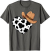 Magical and Funny Western Gifts Western Cow Print Heart Cowboy Cowgirl T-Shirt - Asphalt Grey
