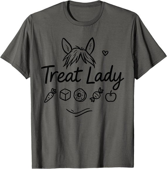 Funny Horse Gifts for Women Equestrian Treat Lady Horse Shirt Girls, Women Equestrian Horse Riding T-Shirt - Asphalt Grey