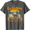 Funny Bear Camping outdoor lovers designs gifts Go Outside Worst Case Scenario A Bear Eats You Camping Gift T-Shirt - Asphalt Grey