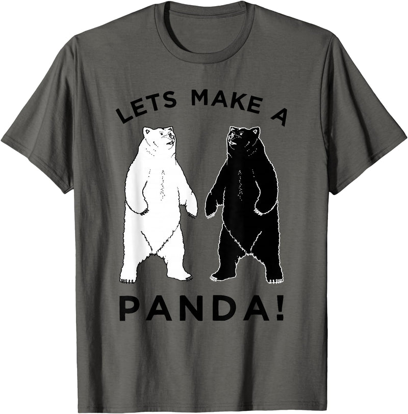 Make Panda Apparel Lets Make A Panda Tee, Funny Bear Graphic T-Shirt T-Shirt - Asphalt Grey