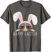 Happy Easter Bunny Funny Pajama Dress Cat Party Cute Rabbit T-Shirt in Asphalt Grey