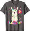 Llamazing Birthday Party Outfit Llama Lovers Llamazing 2 Years Old Girl Birthday Cute Llama Alpaca Kids T-Shirt - Asphalt Grey