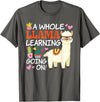 Llama School Co Llama Learning T Shirt Teachers Students Alpaca Lovers Gift T-Shirt - Asphalt Grey