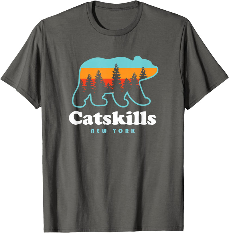 Catskill Mountains Catskills NY Bear Mountains Camping Hiking New York T-Shirt - Asphalt Grey