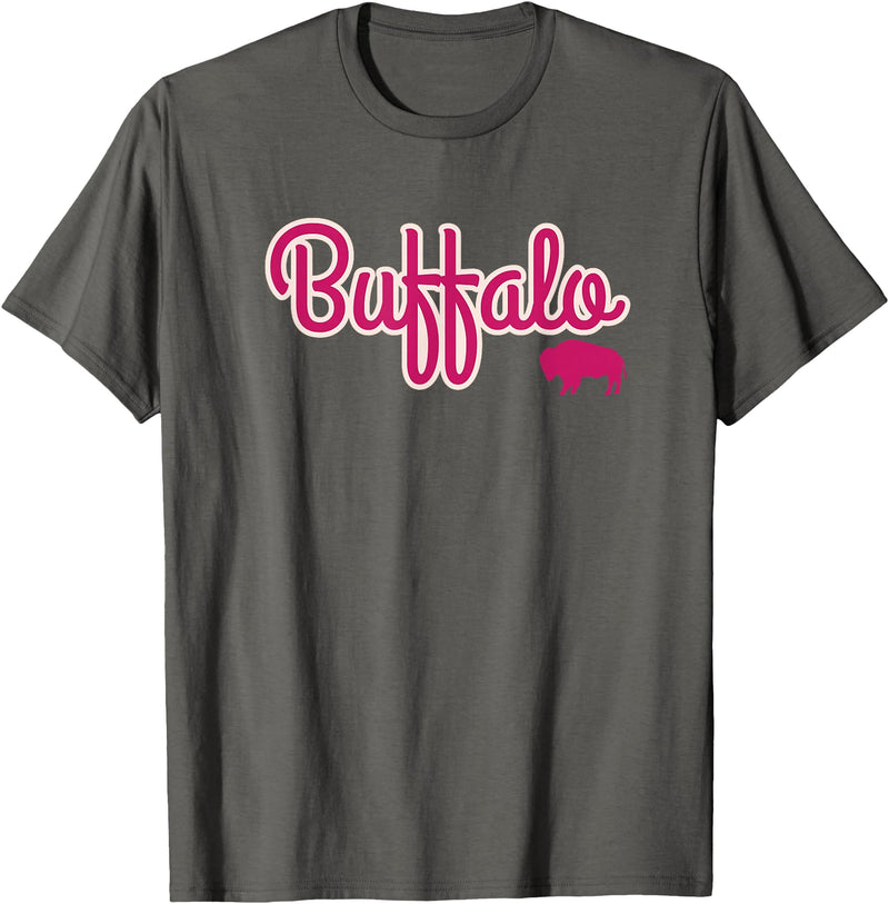 Buffalo NY Designs Buffalo NY Pink Color Logo, Buffalo Pride T-Shirt - Asphalt Grey