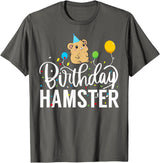 Hamster Birthday Party Birthday Hamster T-Shirt - Asphalt Grey