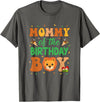 Mom Birthday Boy Family Matching Lion Mommy Of The Birthday Boy Lion Family Party Decorations T-Shirt - Asphalt Grey