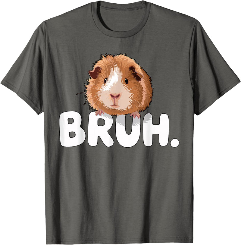 Magical and Funny Guinea Pig owner Gifts Bruh Guinea Pig T-Shirt - Asphalt Grey