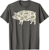 Pig & Pork Butcher Diagram Tees Pig & Pork Butcher Diagram Bacon Lover - T-shirt T-Shirt - Asphalt Grey