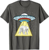 Hiking Lover Design UFO Abduction Polar Bear Arctic Animal T-Shirt - Asphalt Grey