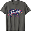 Bahaa's Tee Best Daddy Ever, I Love You Dad, Floral Papa Bear Graphic T-Shirt - Asphalt Grey