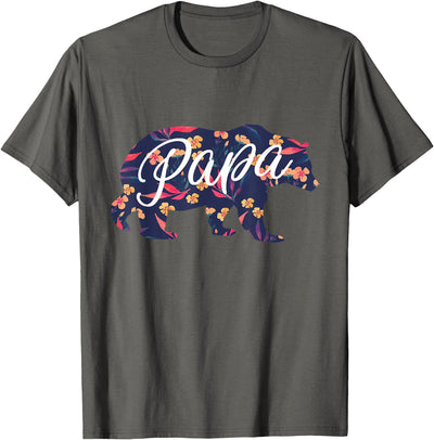 Best Daddy Ever, I Love You Dad, Floral Papa Bear Graphic T-Shirt