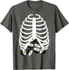 Halloween Sushi Costumes Co. Halloween Adult Youth Kids Costume Rib Cage Skeleton Sushi T-Shirt - Asphalt Grey