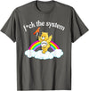 Fck The System Funny Bear Quote Fck The System Funny Bear Design T-Shirt - Asphalt Grey