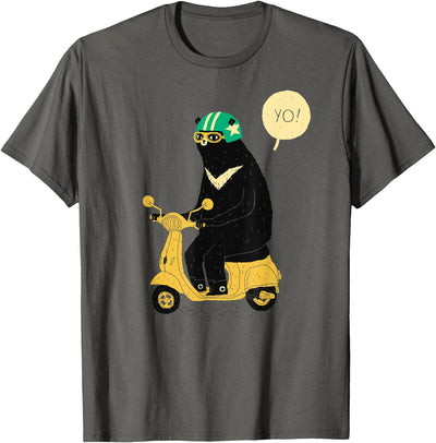 Scooter Bear black bear T-shirt / taiwan bear shirt sun bear T-Shirt