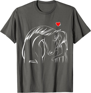 Cute Horse Owner Gifts Horse Lover Girl Horseback Riding Women T-Shirt - Asphalt Grey