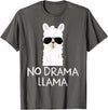 No Drama No Pob-Llama Alpaca Gifts No Drama Llama Alpaca with Sunglasses Llama Lovers Gift T-Shirt - Asphalt Grey