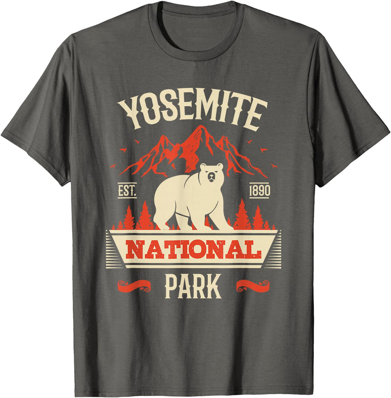 Yosemite Bear Lovers Gifts Yosemite National Park Vintage Gift T-Shirt - Asphalt Grey