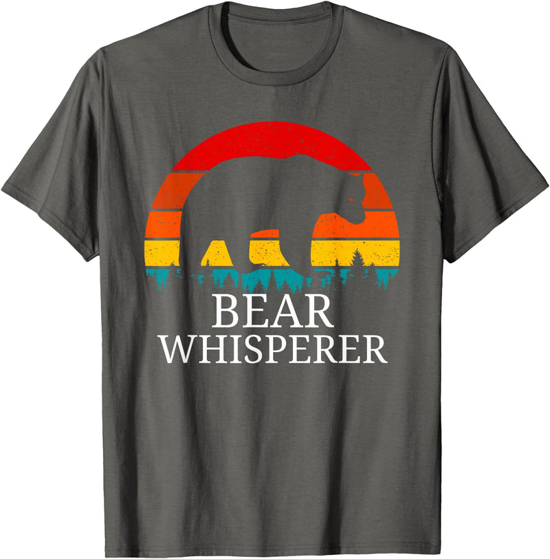 Funny Bear Lover Gifts Tees Vintage Bear Whisperer Wildlife Gift for Animal Lovers T-Shirt - Asphalt Grey