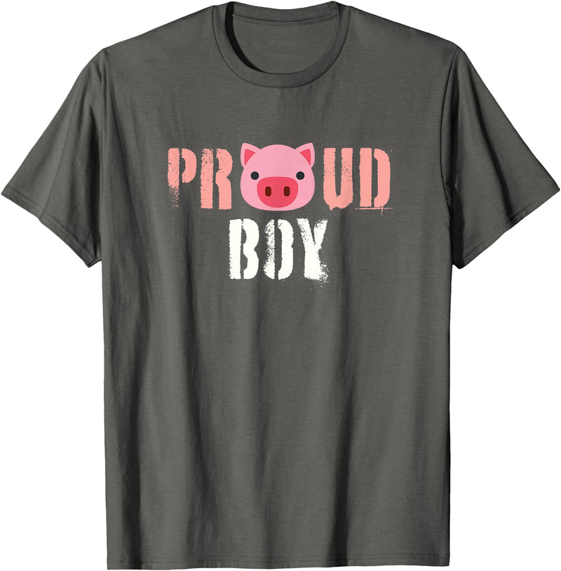 Funny Gay Leather Lover Men's Oink Pig Play Gay Daddy & Pig Boy Bear Gay Fetish LGBTQ Pride T-Shirt - Asphalt Grey