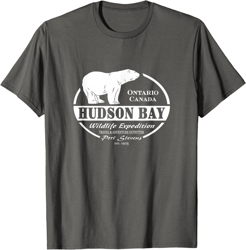 Port Stevens P.S.75 Design Hudson Bay Polar Bear Ontario Canada T-Shirt - Asphalt Grey