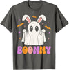 Boonny, Spooky Bunny Ghost Pun, Rabbit Halloween Costume T-Shirt in Asphalt Grey