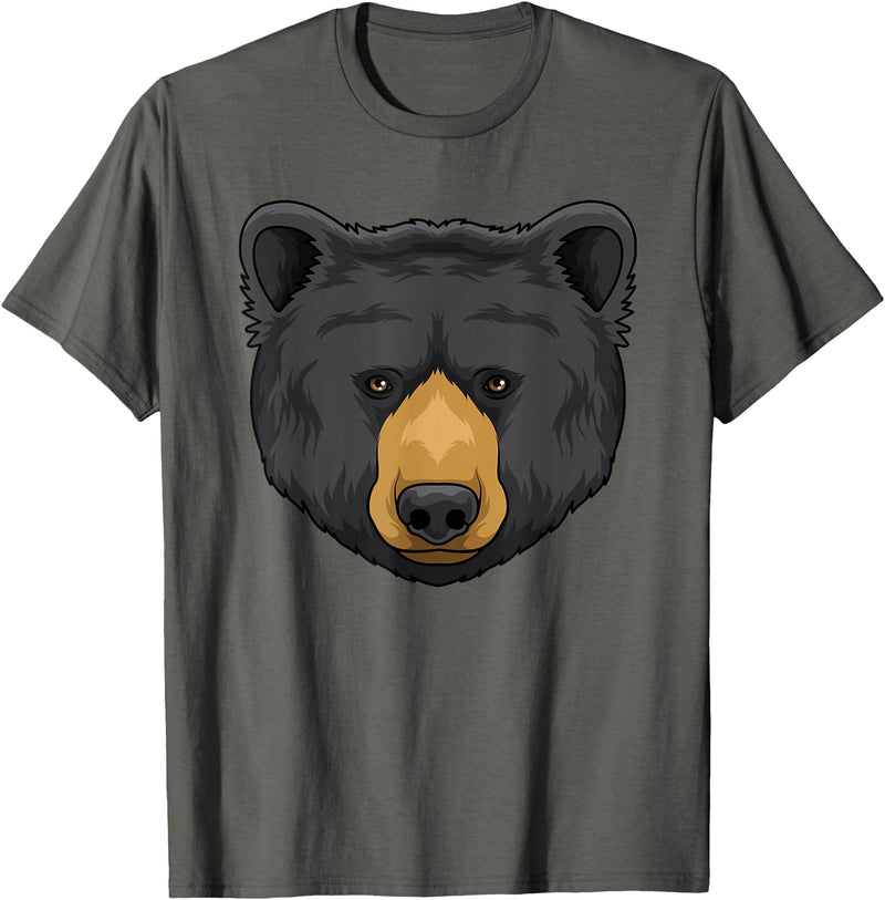 Wowsome! Black Bear Animal Head - Cute Black Bear Lover Women Men T-Shirt - Asphalt Grey