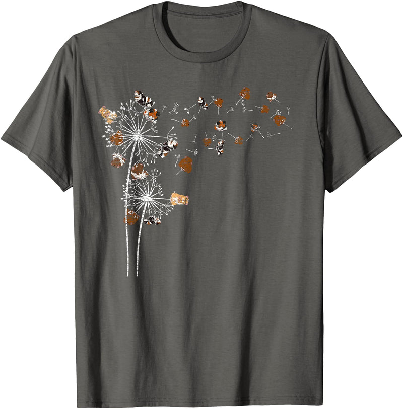 Guinea Pig Lover Animal Pet Gift Animal Lovers Rodent Dandelion Guinea Pig T-Shirt - Asphalt Grey