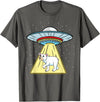 UFO Abduction Cute Polar Bear T-Shirt - Asphalt Grey