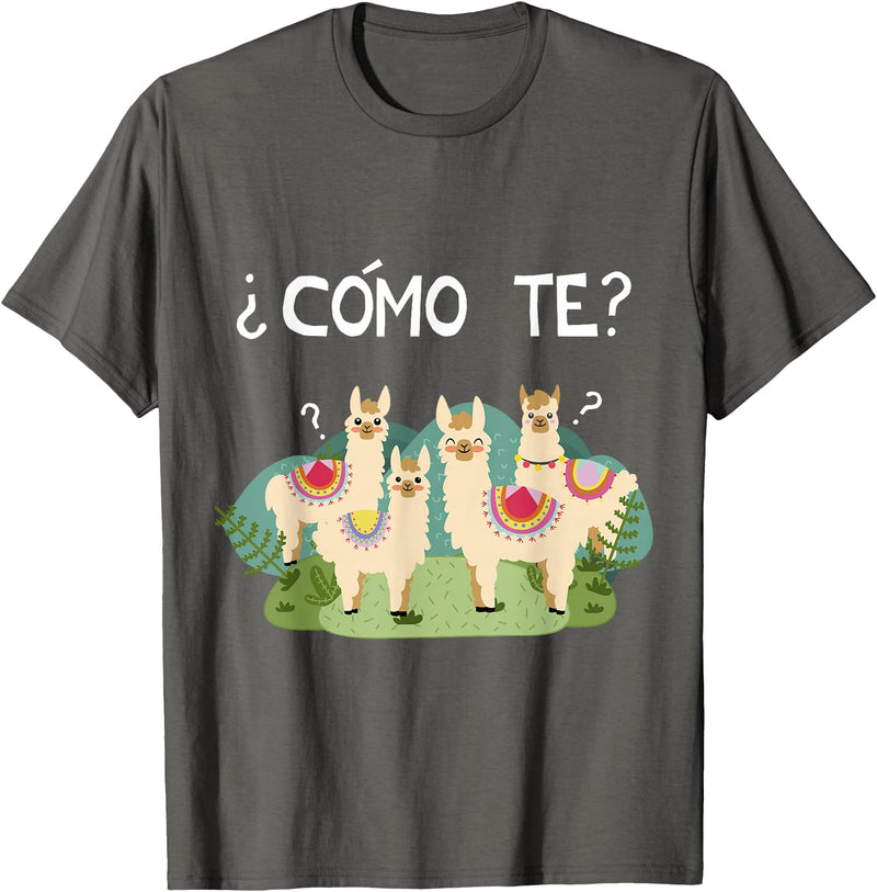 Spanish Shirt | Llama Tee | Funny Spanish Shirt Funny Spanish Tee, Como Te Llama, Llama Tshirt T-Shirt - Asphalt Grey