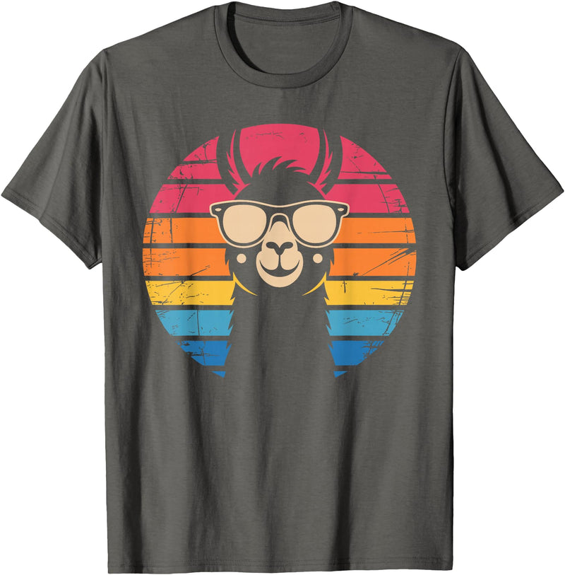 Llama Gift Llama Lover Accessories & Lama Stuff Funny Llama Design for Men Women Kids Llama Lover Gag Llama T-Shirt - Asphalt Grey