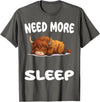 Scottish Highland Cow Pajamas & Nightgown .Co Cute Scottish Highland Cow Need More Sleep Pajamas Nightgown T-Shirt - Asphalt