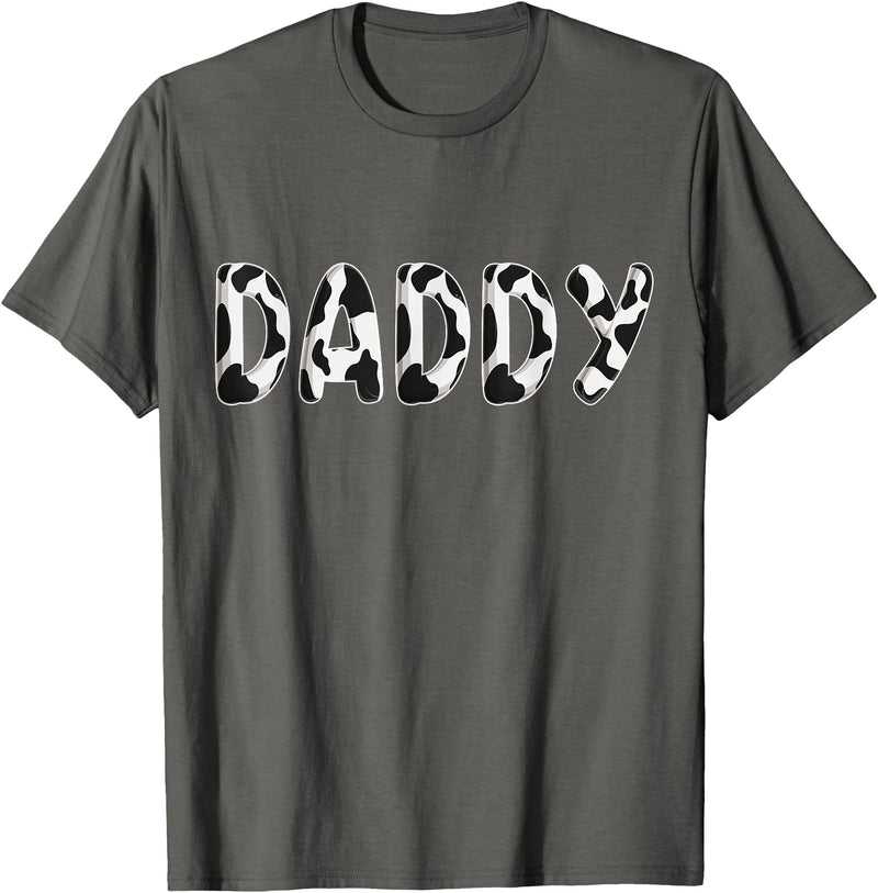 Cow Pattern Print Family Matching Birthday Shirts Cow Daddy Birthday Family Matching Fathers Day Boy Girl Men T-Shirt -