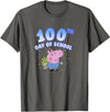 Peppa Pig George Pig 100th Day Of School Fun Confetti Pose T-Shirt - Asphalt Grey