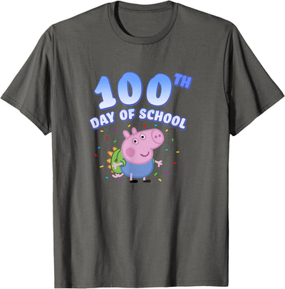 George Pig 100th Day Of School Fun Confetti Pose T-Shirt